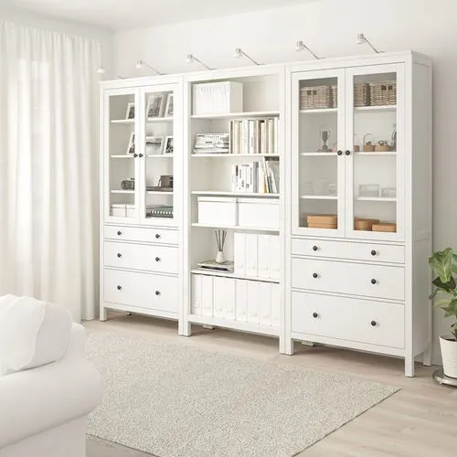 IKEA HEMNES cam vitrinli dolap kombinasyonu